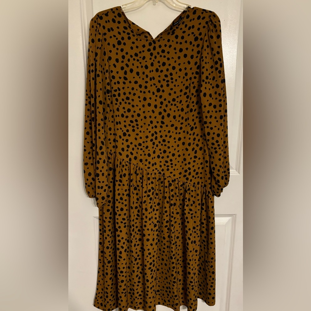 Stylish Brown Polka Dot Dress